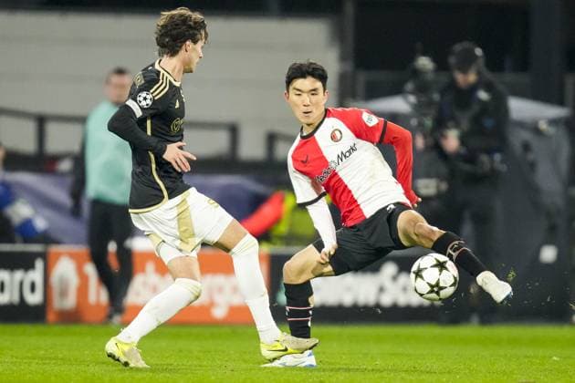 UEFA Champions League: Feyenoord v AC Sparta Praha Rotterdam - In-beom Hwang of Feyenoord during the sixth round of new format of the Champions League 2024 2025. The match is set between Feyenoord and AC Sparta Praha at Stadion Feijenoord De Kuip on 11 December 2024 in Rotterdam, The Netherlands. Copyright: xYannickxVerhoevenx