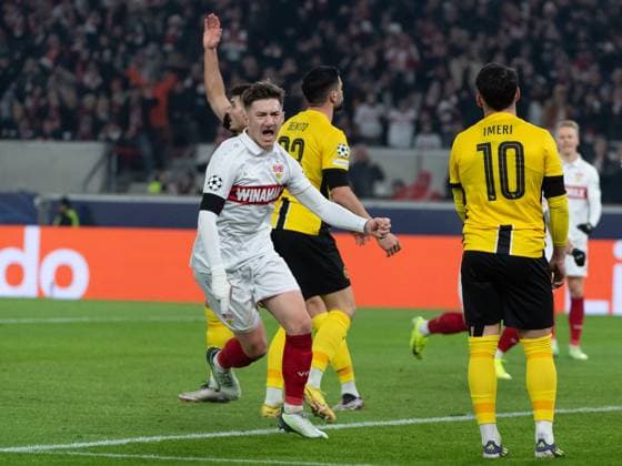 Goal for 1 1 by Angelo Stiller VfB Stuttgart, 06 , Cheers, Goal celebration GER, VfB Stuttgart vs BSC Young Boys Bern, Football, Men, UEFA Champions League, Matchday 6, Season 2024 2025, 11 12 2024, GER, VfB Stuttgart vs BSC Young Boys Bern, Football, Men, UEFA Champions League, Matchday 6, Season 2024 2025, 11 12 2024 Stuttgart Copyright: xEibner-Pressefoto WolfgangxFrankx EP_WFK