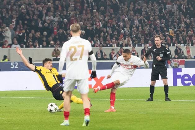 Goal for 2 1 by Enzo Millot VfB Stuttgart, 08 GER, VfB Stuttgart vs BSC Young Boys Bern, Football, Men, UEFA Champions League, Matchday 6, Season 2024 2025, 11 12 2024, GER, VfB Stuttgart vs BSC Young Boys Bern, Football, Men, UEFA Champions League, Matchday 6, Season 2024 2025, 11 12 2024 Stuttgart Copyright: xEibner-Pressefoto WolfgangxFrankx EP_WFK