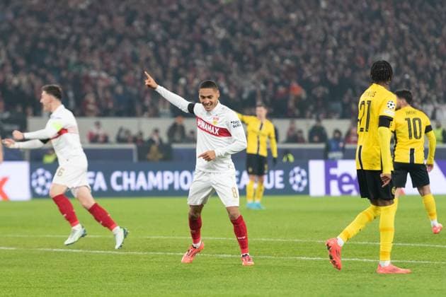 Goal for 2 1 by Enzo Millot VfB Stuttgart, 08 , jubel, Torjubel GER, VfB Stuttgart vs BSC Young Boys Bern, Football, Men, UEFA Champions League, Matchday 6, Season 2024 2025, 11 12 2024, GER, VfB Stuttgart vs BSC Young Boys Bern, Football, Men, UEFA Champions League, Matchday 6, Season 2024 2025, 11 12 2024 Stuttgart Copyright: xEibner-Pressefoto WolfgangxFrankx EP_WFK