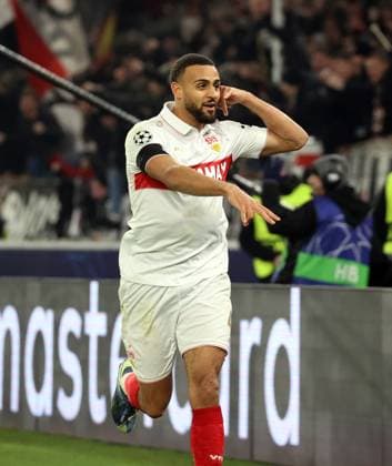 11 12 24 VfB Stuttgart Young Boys Bern Germany, Stuttgart, 11 12 2024, Football, UEFA Champions League, VfB Stuttgart Young Boys Bern Josha Vagnoman VfB Stuttgart Cheer Goal 4 1 Vagnoman