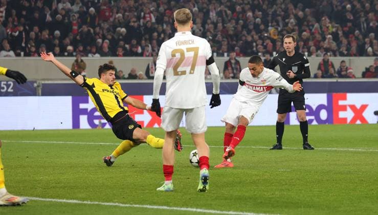11 12 2024, Germany, Stuttgart, Soccer Champions League, VfB Stuttgart vs Young Boys Bern, 2 1 Goal, Scorer Enzo Millot VfB