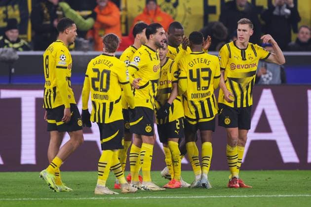 11 12 2024, UEFA Champions League, Matchday 6, Borussia Dortmund FC Barcelona, The BVB players celebrate the goal for 2 2 by Serhou Guirassy Borussia Dortmund , Dortmund Signal Iduna Park NRW Germany xRHR PHOTO DEx Copyright: DennisxEwert RHR-FOTOx RHR-FOTO DE