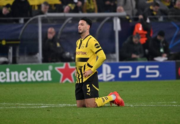 Ramy Bensebaini Borussia Dortmund after the 2 3 11 12 2024, Football UEFA Champions League 2024 25, 6 Matchday Borussia Dortmund FC Barcelona Dortmund Signal Iduna Park North Rhine-Westphalia Germany Team2