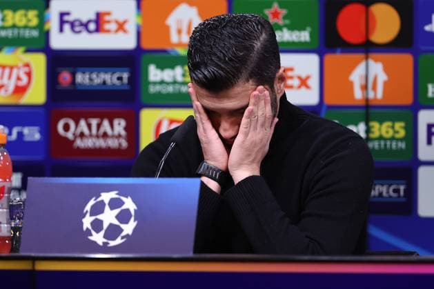 11 12 2024, UEFA Champions League, Borussia Dortmund FC Barcelona, Matchday 8, Signal Iduna Park, 2024 2025 season Post-match press conference Visibly disappointed Coach Nuri Sahin Head Coach BVB North Rhine-Westphalia Germany