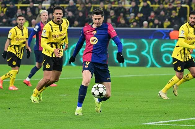 Robert Lewandowski 9 FC Barcelona , Borussia Dortmund vs FC Barcelona , Football, Champions League, Matchday 6, 11 12 2024 Dortmund North Rhine-Westphalia Germany Copyright: xkolbert-press MarcxNiemeyerx