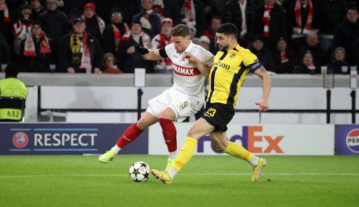 11 12 24 VfB Stuttgart Young Boys Bern Germany, Stuttgart, 11 12 2024, Football, UEFA Champions League, VfB Stuttgart Young Boys Bern v l Ermedin Demirovic VfB Stuttgart , Loris Benito Young Boys Bern