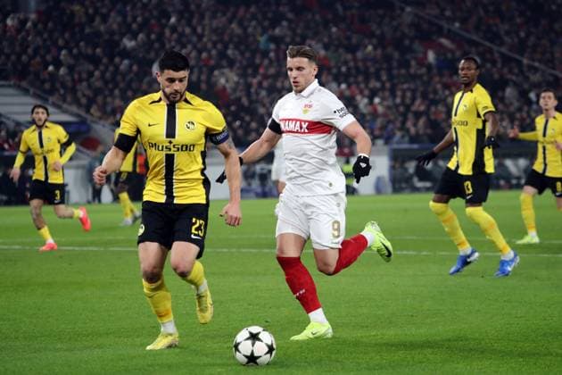 11 12 24 VfB Stuttgart Young Boys Bern Germany, Stuttgart, 11 12 2024, Football, UEFA Champions League, VfB Stuttgart Young Boys Bern v l Loris Benito Young Boys Bern , Ermedin Demirovic VfB Stuttgart