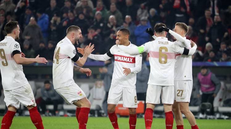 11 12 24 VfB Stuttgart Young Boys Bern Germany, Stuttgart, 11 12 2024, Football, UEFA Champions League, VfB Stuttgart Young Boys Bern Enzo Millot VfB Stuttgart Jubel Tor 2 1 Millot
