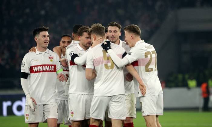 11 12 24 VfB Stuttgart Young Boys Bern Germany, Stuttgart, 11 12 2024, Football, UEFA Champions League, VfB Stuttgart Young Boys Bern Yannik Keitel VfB Stuttgart Jubel Tor 5 1 Keitel