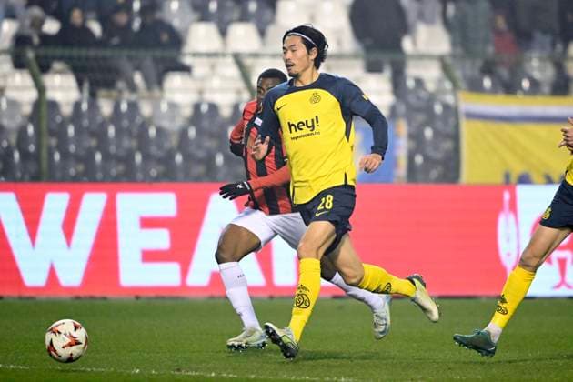 Royale Union Saint-Gilloise v Nice - UEFA Europa League BRUSSELS, BELGIUM - DECEMBER 12 : Machida Koki defender of Royale Union Saint-Gilloise during the UEFA Europa League 2024 25 League Phase MD6 match between Royale Union Saint-Gilloise and Nice on December 12, 2024 in Brussels, Belgium, 12 12 2024 Brussels Belgium  Copyright: xVincentxKalutx
