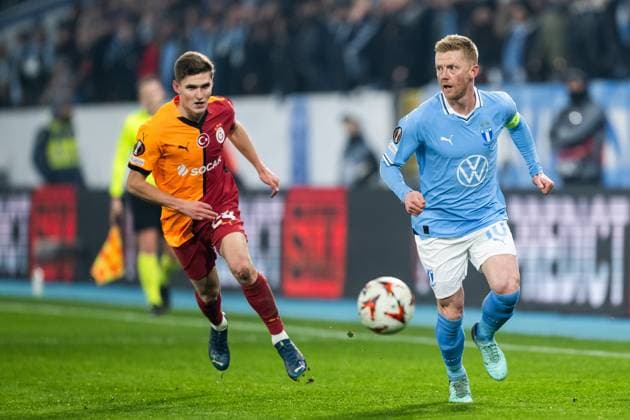 241212 Anders Christiansen of Malmö FF during the UEFA Europa League football match between Malmö FF and Galatasaray on December 12, 2024 in Malmö Photo Petter Arvidson BILDBYRAN kod PA PA0940 fotboll football soccer fotball uefa europa league europa league malmö ff galatasaray bbeng  Copyright: PETTERxARVIDSON BB241212PA061