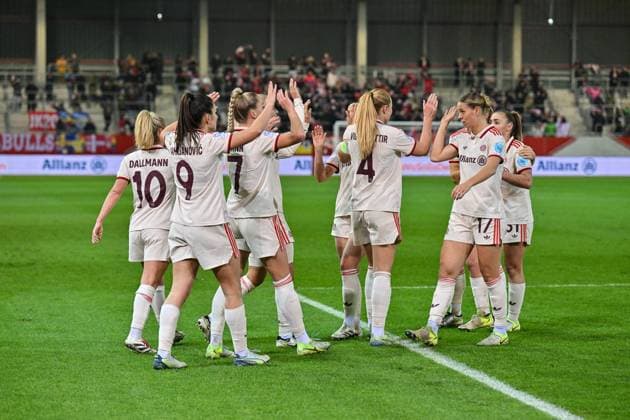 UEFA Womens s Champions League FC Bayern Munich Women Juventus Turin Women 12 12 2024 Cheering after scoring 1 0 for FCB Women by Jovana DAMNJAVOVIC FCB 9 Joy Happy Goal Goal scorer Womens Champions League FC Bayern Women Juventus FC, FC Bayern Campus on 12 12 2024 Copyright: xBEAUTIFULxSPORTS Goldbergx