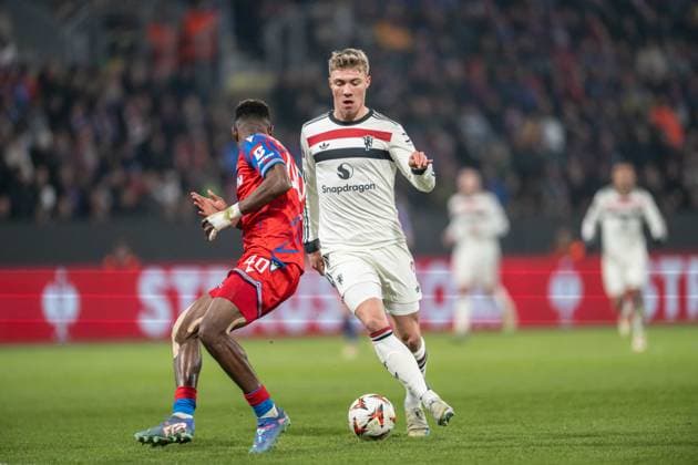 Rasmus Hojlund during UEFA Europa league match, Viktoria Pilsen - Manchester United, ManU , 12. november 2024, Doosan Arena, Pilsen, Czech republic Copyright: xMICHALxFAJT,ZOSPORTU.SKx DSC_6051
