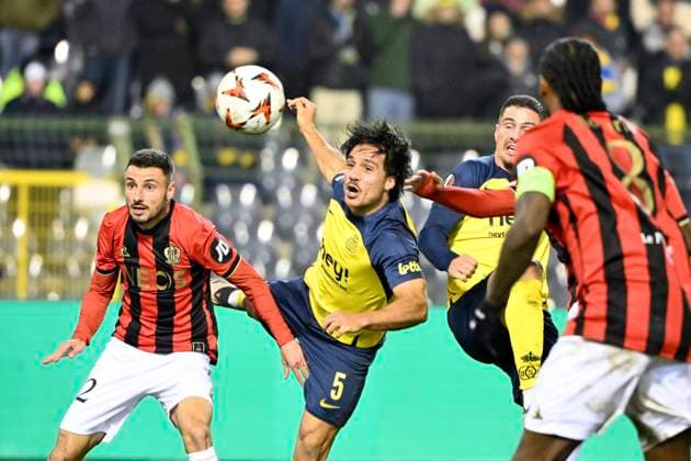 Royale Union Saint-Gilloise v Nice - UEFA Europa League BRUSSELS, BELGIUM - DECEMBER 12 : Mac Allister Kevin defender of Royale Union Saint-Gilloise during the UEFA Europa League 2024 25 League Phase MD6 match between Royale Union Saint-Gilloise and Nice on December 12, 2024 in Brussels, Belgium, 12 12 2024 Brussels Belgium  Copyright: xVincentxKalutx