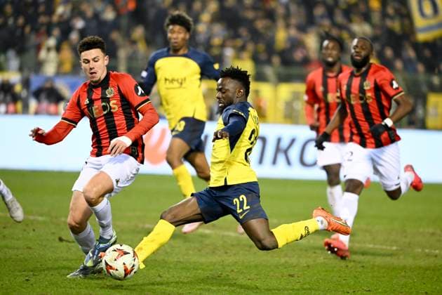 Royale Union Saint-Gilloise v Nice - UEFA Europa League BRUSSELS, BELGIUM - DECEMBER 12 : Niang Ousseynou midfielder of Royale Union Saint-Gilloise during the UEFA Europa League 2024 25 League Phase MD6 match between Royale Union Saint-Gilloise and Nice on December 12, 2024 in Brussels, Belgium, 12 12 2024 Brussels Belgium  Copyright: xVincentxKalutx