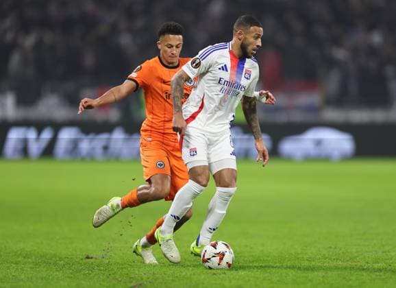 12 12 2024, Football UEFA Europa League, Olympique Lyon Eintracht Frankfurt, emonline, emspor, v l , Tuta Lucas Silva Melo Eintracht Frankfurt , Corentin Tolisso Olympique Lyon DFL DFB REGULATIONS PROHIBIT ANY USE OF PHOTOGRAPHS AS IMAGE SEQUENCES AND OR QUASI VIDEO xdcx Copyright: HMBxMedia Claus
