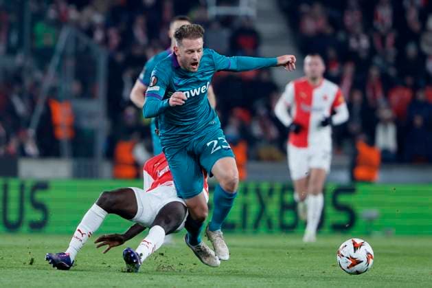 Slavia Praha v RSC Anderlecht - UEFA Europa League PRAGUE, CZECH REPUBLIC - DECEMBER 11 : Rits Mats midfielder of RSC Anderlecht during the UEFA Europa League 2024 25 League Phase MD6 match between Slavia Praha and RSC Anderlecht on December 11, 2024 in Prague, Czech Republic, 11 12 2024 Prague Czech Republic  Copyright: xJanxDexMeuleneirx