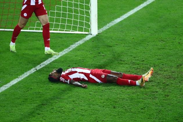 Rodinei of Olympiacos in action during the UEFA Europa League league phase matchday 6 soccer match between Olympiacos and Twente held at Stadium Georgios Karaiskakis in Piraeus, Greece, 12 December 2024. IMAGO ONE INCH PRODUCTIONS PIRAEUS Greece Copyright: xOnexInchxProductionsx 6406858