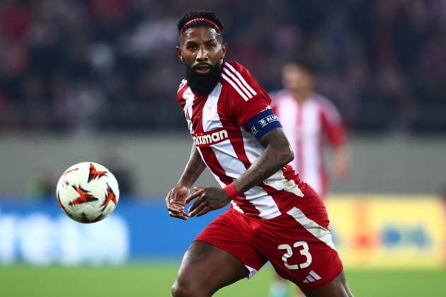 Rodinei of Olympiacos in action during the UEFA Europa League league phase matchday 6 soccer match between Olympiacos and Twente held at Stadium Georgios Karaiskakis in Piraeus, Greece, 12 December 2024. IMAGO ONE INCH PRODUCTIONS PIRAEUS Greece Copyright: xOnexInchxProductionsx 6406819