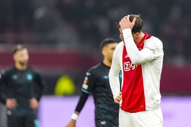 AMSTERDAM, 12-12-2024 , JohanCruyff Arena, Europa League Football, Ajax - Lazio Roma. Ajax player Wout Weghorst is disappointed after the lost match 1-3 Ajax - Lazio Roma  x27003204x Copyright: