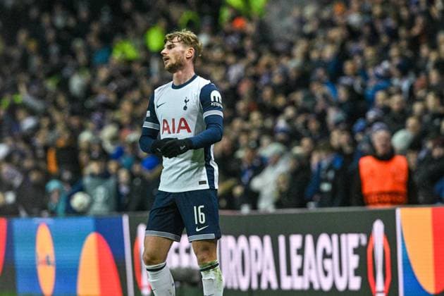 Rangers v Tottenham Hotspur UEFA Europa League Timo Werner of Tottenham Hotspur looks dejected after letting the ball go out of play during the UEFA Europa League match at Ibrox Stadium, Glasgow UK Newspapers OUT Copyright: xJamiexJohnstonx FIL-21079-0082