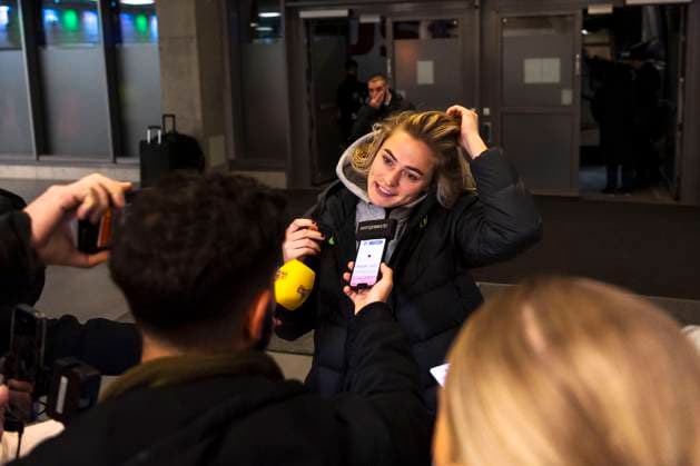 241212 Fridolina Rolfö of Barcelona in the mixed zone after the UEFA Women s Champions League football match between Hammarby and Barcelona on December 12, 2024 in Stockholm Photo Sara Damne BILDBYRAN kod SD JZ0598 fotboll football soccer fotball uefa womens champions league hammarby barcelona dam bbeng  Copyright: SARAxDAMNE BB241212SD062