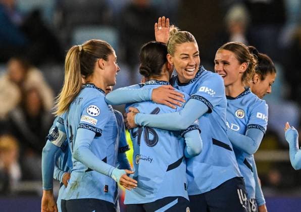 Manchester City Women v St.Polten-Spratzern UEFA Womens Champions League Lily Murphy of Manchester City Women celebrates after scoring the first goalduring the UEFA Womens Champions League Group D match at Joie Stadium, Manchester UK Newspapers OUT Copyright: xKarlxVallantinex FIL-21080-0034