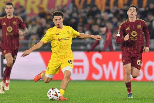Soccer, Europa League first qualifying round, Roma v Sporting Braga Ismael Gharbi of Sporting Braga during the Europa League phase Matchday 6 between Roma v Sporting Braga at Olympic stadium, Italy, Dec 12nd,, 2024. Imago-Image Emmefoto Copyright: xImago-Image Emmefotox