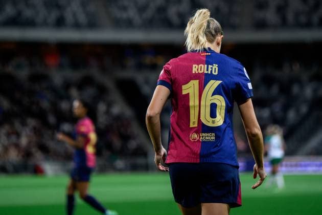241212 Fridolina Rolfö of Barcelona during the UEFA Women s Champions League football match between Hammarby and Barcelona on December 12, 2024 in Stockholm Photo Jesper Zerman BILDBYRAN kod JZ JZ0598 fotboll football soccer fotball uefa womens champions league hammarby barcelona dam bbeng  Copyright: JESPERxZERMAN BB241212JZ107