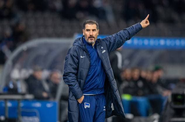 Soccer, Men, Season 2024 2025, 2 Bundesliga 16 Matchday , Hertha BSC SC Preußen Münster, Coach Cristian Fiel Hertha BSC , 13 12 2024, Copyright: xSebastianxRäppold MatthiasxKochx