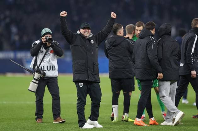 13 12 2024, xtgx, Soccer 2 Bundesliga, Hertha BSC Berlin SC Preussen Muenster emspor, f l Sascha Hildmann Münster, coach cheering about the victory, cheering after the match DFL DFB REGULATIONS PROHIBIT ANY USE OF PHOTOGRAPHS as IMAGE SEQUENCES and or QUASI VIDEO Berlin