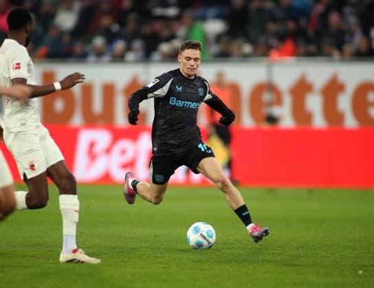 Augsburg, Germany, 14 December 2024 Football, Men, Season 2024 2025, FC Augsburg Bayer 04 Leverkusen, Bundesliga, WWK Arena Florian Wirtz Bayer 04 Leverkusen with ball in attack DFL DFB regulations prohibit any use of photographs as image sequences and or quasi video