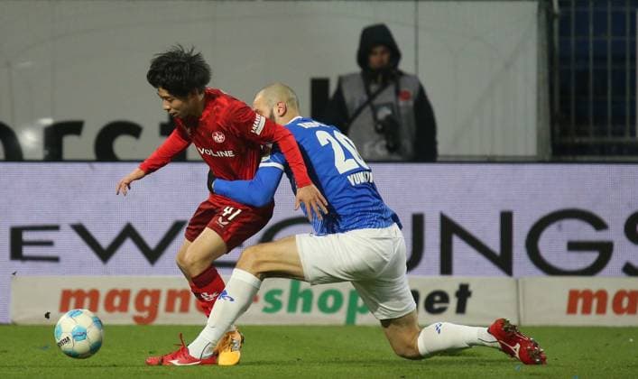 14 12 2024, xmohx, Soccer 2 Bundesliga, SV Darmstadt 98 1 FC Kaiserslautern emspor, v l Daisuke Yokota Kaiserslautern , Aleksandar Vukotiv Darmstadt DFL DFB REGULATIONS PROHIBIT ANY USE OF PHOTOGRAPHS as IMAGE SEQUENCES and or QUASI VIDEO Darmstadt