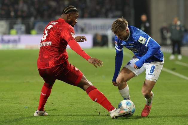 2024 12 14 xJFAx 2 Bundesliga SV Darmstadt 98 1 FC Kaiserslautern v l , Almamy TourÃ 1 FC Kaiserslautern , Luca Marseiler SV Darmstadt 98 Zweikampf, Action, Aktion, Battles for the Ball DFL DFB REGULATIONS PROHIBIT ANY USE OF PHOTOGRAPHS as IMAGE SEQUENCES and or QUASI VIDEO Copyright: JoaquimxFerreira