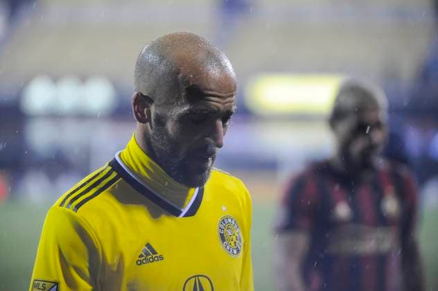 MLS, Fussball Herren, USA 2019: Atlanta vs Crew MAR 30 Saturday, March 30, 2019: Columbus Crew SC forward Federico Higuain (10) leaves the pitch after the first half of the match between Atlanta United and Columbus Crew at MAPFRE Stadium, in Columbus OH. Mandatory Photo Credit: Dorn Byg Cal Media. ..Columbus Crew 2 - Atlanta United 0 Columbus OH United States of America EDITORIAL USE ONLY Copyright: xx ZUMA-20190330_zaf_c04_608.jpg DornxBygx csmphototwo519474