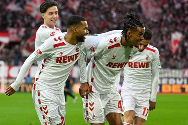Koeln, Rheinenergiestadion, 15 12 24, GER, Herren, 2 Bundesliga, Saison 2024 2025, 1 FC Koeln 1 FC Nuernberg Bild Damion DOWNS Koeln jubilates after his goal for 1 0 DFL regulations prohibit any use of photographs as image sequences and or quasi video NRW Germany