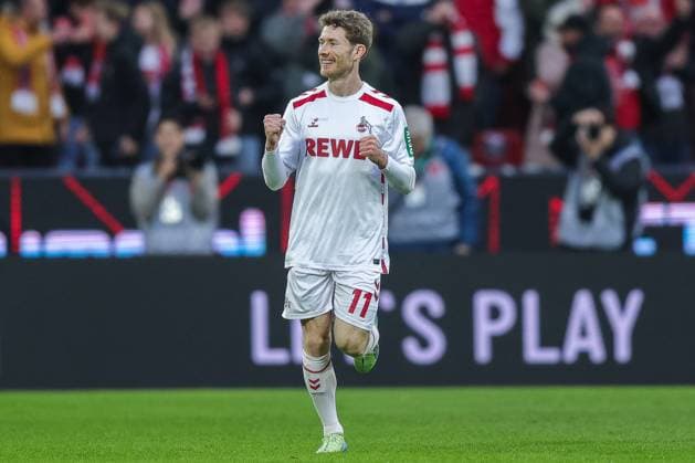 Soccer 2 Bundesliga 16 Matchday 1 FC Köln 1 FC Nürnberg on 15 12 2024 at RheinEnergieStadion in Cologne Goal celebration for 2 0 by Florian Kainz Köln DFL regulations prohibit any use of photographs as image sequences and or quasi video xJRx