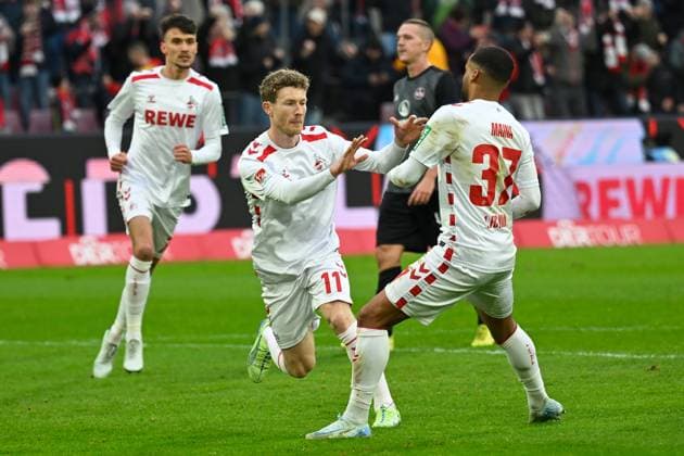 Koeln, Rheinenergiestadion, 15 12 24, GER, Herren, 2 Bundesliga, Saison 2024 2025, 1 FC Koeln 1 FC Nuernberg Bild Florian KAINZ Koeln jubilates after his goal for 2 0 DFL regulations prohibit any use of photographs as image sequences and or quasi video NRW Germany