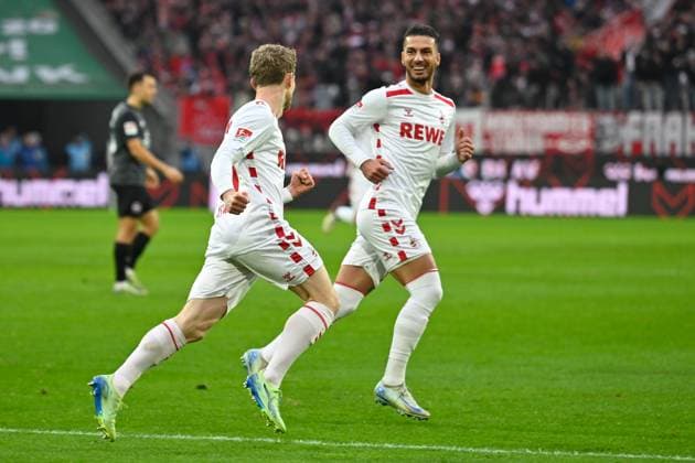 Koeln, Rheinenergiestadion, 15 12 24, GER, Herren, 2 Bundesliga, Saison 2024 2025, 1 FC Koeln 1 FC Nuernberg Bild Florian KAINZ Koeln jubilates after his goal for 2 0 DFL regulations prohibit any use of photographs as image sequences and or quasi video NRW Germany