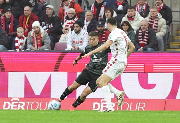 15 12 2024 Soccer season 2024 2025 2 Soccer Bundesliga 16 Matchday 1 FC Köln 1 FC Nürnberg FCN Club Sportfoto Zink DaMa xdaxmax DFL regulations prohibit any use of photographs as image sequences and or quasi video only for editorial use ^Stefanos Tzimas 9, 1 FC Nürnberg FCN Eric Martel 6, FC Köln