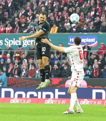 15 12 2024 Soccer season 2024 2025 2 Soccer Bundesliga 16 Matchday 1 FC Köln 1 FC Nürnberg FCN Club Sportfoto Zink DaMa xdaxmax DFL regulations prohibit any use of photographs as image sequences and or quasi video only for editorial use Julian Justvan 10, 1 FC Nürnberg FCN with header