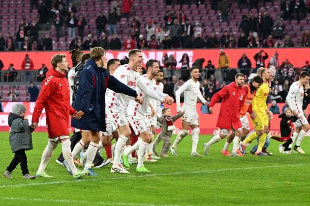 Players 1 FC Koeln celebrating, jubilating, jubilating during the 2 Bundesliga match between 1 FC Köln and 1 FC Nürnberg at RheinEnergieStadion on December 15, 2024 in Cologne, Germany Photo by Ralf Treese DeFodi Images Players 1 FC Koeln celebrate, celebrates, celebrating during the 2 Bundesliga match between 1 FC Köln and 1 FC Nürnberg at RheinEnergieStadion on December 15, 2024 in Cologne, Germany Photo by Ralf Treese DeFodi Images DFB DFL REGULATIONS PROHIBIT ANY USE OF PHOTOGRAPHS AS IMAGE SEQUENCES AND OR QUASI VIDEO Defodi 521 KOEFCN20241215 055 Defodi-521 DFB DFL REGULATIONS PROHIBIT ANY USE OF PHOTOGRAPHS AS IMAGE SEQUENCES AND OR QUASI-VIDEO.
