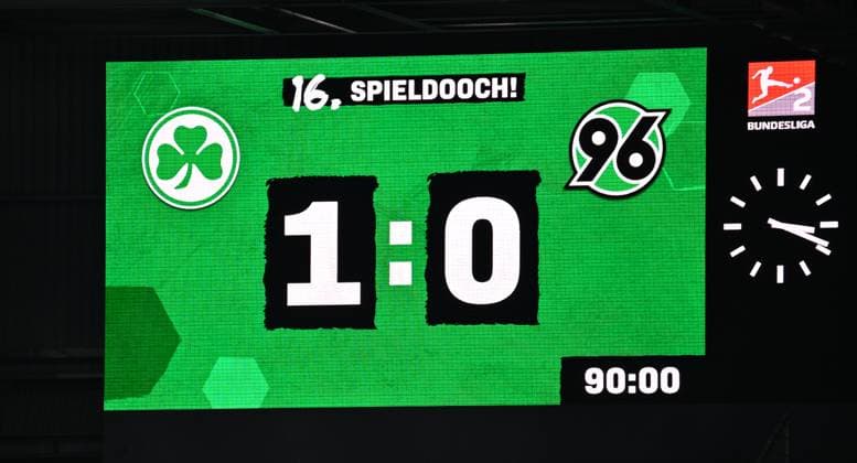15 12 2024 Soccer Season 2024 2025 2 Soccer Bundesliga 16 Matchday SpVgg Greuther Fürth Kleeblatt Hannover 96 Sportfoto Zink xwoxzix DFL regulations prohibit any use of photographs as image sequences and or quasi video only for editorial use Final result on scoreboard