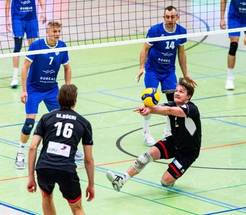 15 12 2024, GER, Volleyball, 2 BL Maenner Sued, Season 2024 2025, Blue Volleys Gotha TuS Kriftel Tobias Thiel TuS Kriftel 99867 Gotha Sporthalle Sportanlage Ernesti Thüringen Germany
