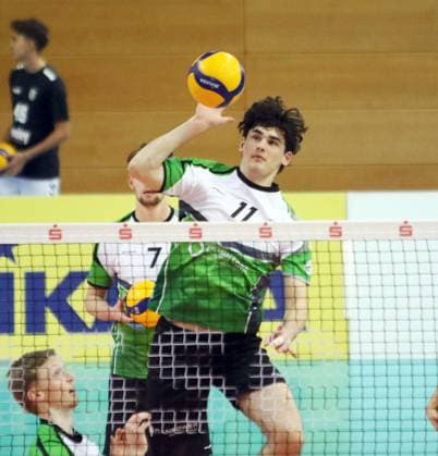 Nick BREITENBACH Bitterfeld , He Volleyball, 1 Bundesliga, 2024 25, TSV Haching Muenchen vs VC Bitterfeld Wolfen, 15 12 24, Geothermie Arena, Unterhaching Copyright: WolfgangxFehrmann