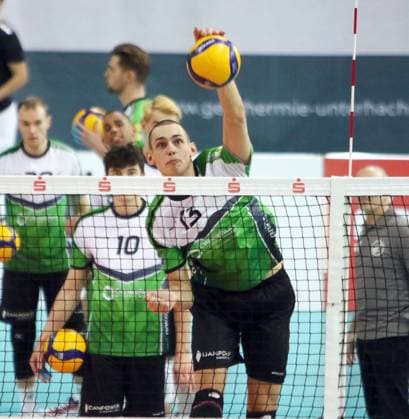 Pascal EICHLER Bitterfeld , He Volleyball, 1 Bundesliga, 2024 25, TSV Haching Muenchen vs VC Bitterfeld Wolfen, 15 12 24, Geothermie Arena, Unterhaching Copyright: WolfgangxFehrmann