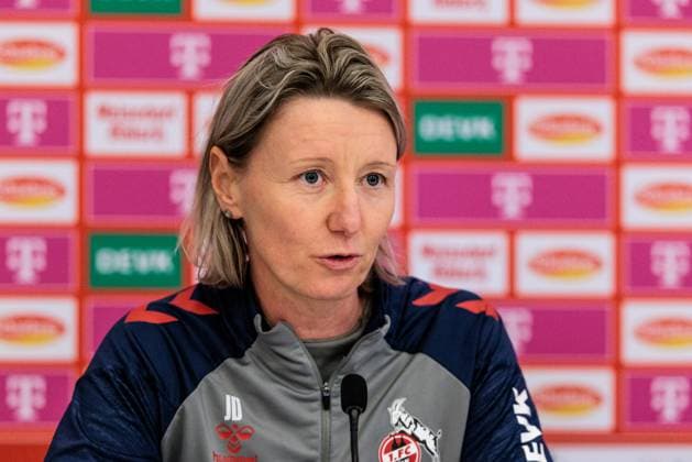 Google Pixel Frauen Bundesliga 1 FC Köln RB Leipzig 16 12 2024 Jaqueline Dünker Interim coach 1 FC Köln during the press conference Google Pixel Frauen Bundesliga 1 FC Köln RB Leipzig, Köln, Franz Kremer Stadion am 16 12 2024 DFB REGULATIONS PROHIBIT ANY USE OF PHOTOGRAPHS AS IMAGE SEQUENCES AND OR QUASI VIDEO Copyright: xBEAUTIFULxSPORTS Wunderlx