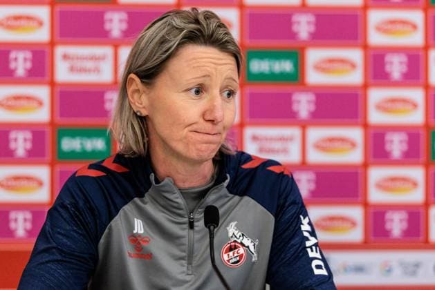 Google Pixel Frauen Bundesliga 1 FC Köln RB Leipzig 16 12 2024 Jaqueline Dünker Interim coach 1 FC Köln during the press conference Google Pixel Frauen Bundesliga 1 FC Köln RB Leipzig, Köln, Franz Kremer Stadion am 16 12 2024 DFB REGULATIONS PROHIBIT ANY USE OF PHOTOGRAPHS AS IMAGE SEQUENCES AND OR QUASI VIDEO Copyright: xBEAUTIFULxSPORTS Wunderlx