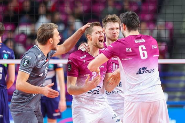 WARSZAWA 17.12.2024 MECZ 4. KOLEJKA GRUPA A LIGA MISTRZOW MEZCZYZN SEZON 2024 2025 --- VOLLEYBALL MENS CEV CHAMPIONS LEAGUE GROUP A MATCH IN WARSAW: PGE PROJEKT WARSZAWA - ACH VOLLEY LJUBLJANA JEDRZEJ GRUSZCZYNSKI KAROL BORKOWSKI JAKUB KOCHANOWSKI TOBIAS BRAND FOT. ANNA KLEPACZKO FOTOPYK NEWSPIX.PL --- newspix.pl POLAND OUT! 